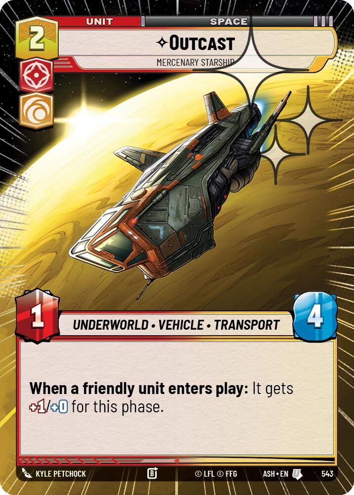 Outcast - Mercenary Starship (543) (Hyperspace Foil) (543) [Ashes of the Empire] | Cards and Coasters CA
