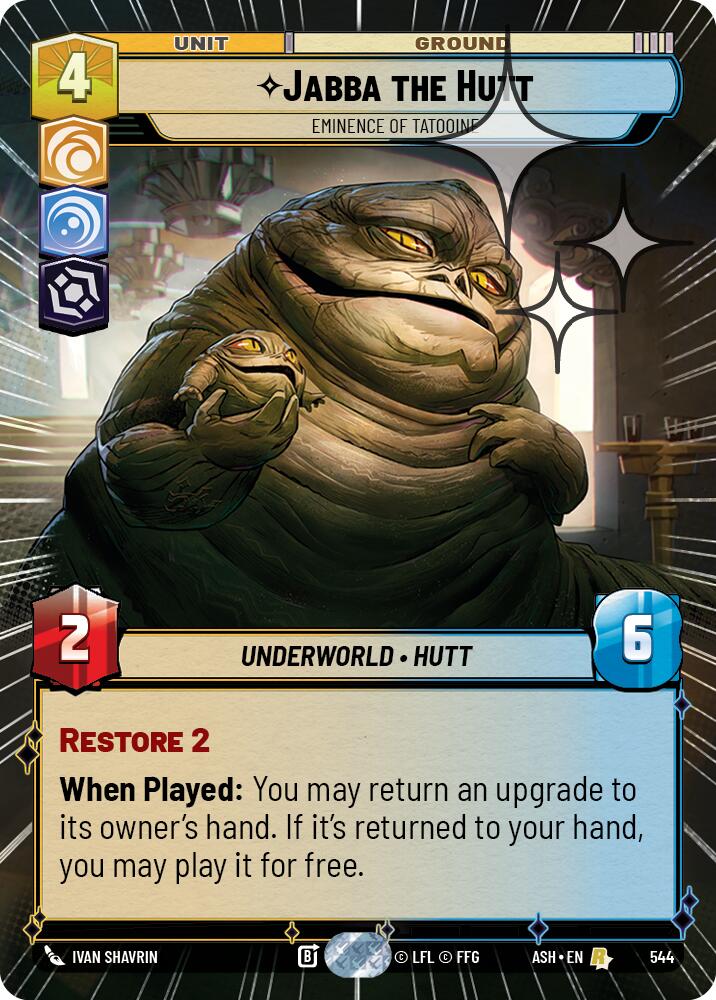 Jabba the Hutt - Eminence of Tatooine (544) (Hyperspace Foil) (544) [Ashes of the Empire] | Cards and Coasters CA