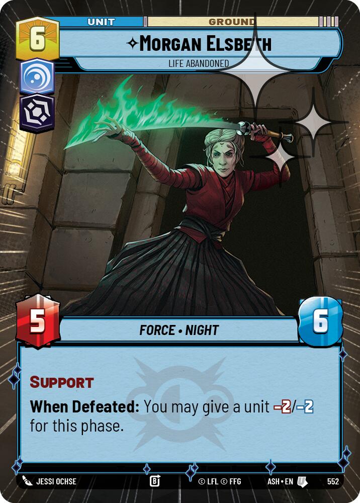 Morgan Elsbeth - Life Abandoned (552) (Hyperspace Foil) (552) [Ashes of the Empire] | Cards and Coasters CA