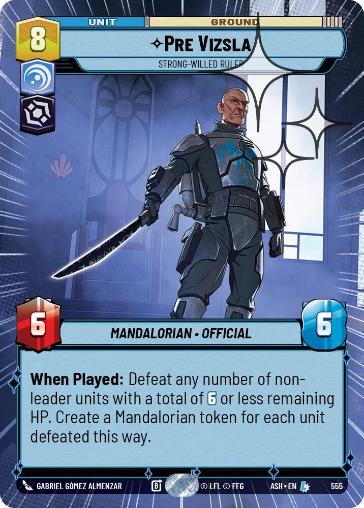 Pre Vizsla - Strong-Willed Ruler (555) (Hyperspace Foil) (555) [Ashes of the Empire] | Cards and Coasters CA