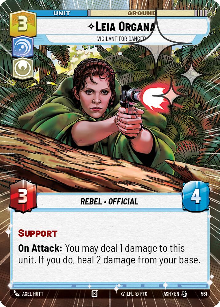 Leia Organa - Vigilant for Danger (561) (Hyperspace Foil) (561) [Ashes of the Empire] | Cards and Coasters CA