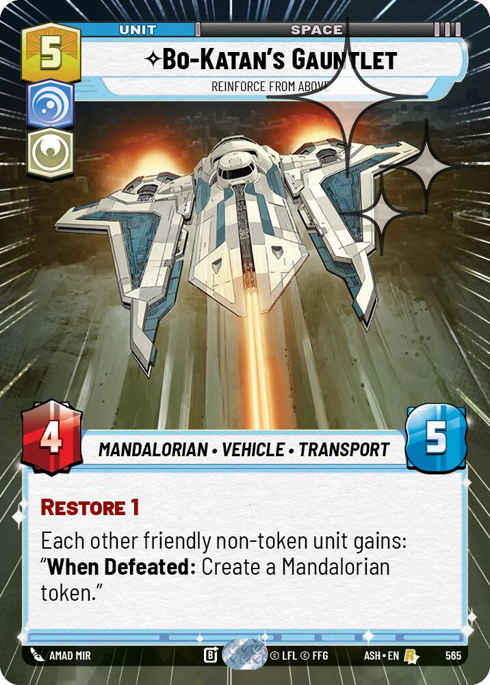 Bo-Katan's Gauntlet - Reinforce from Above (565) (Hyperspace Foil) (565) [Ashes of the Empire] | Cards and Coasters CA
