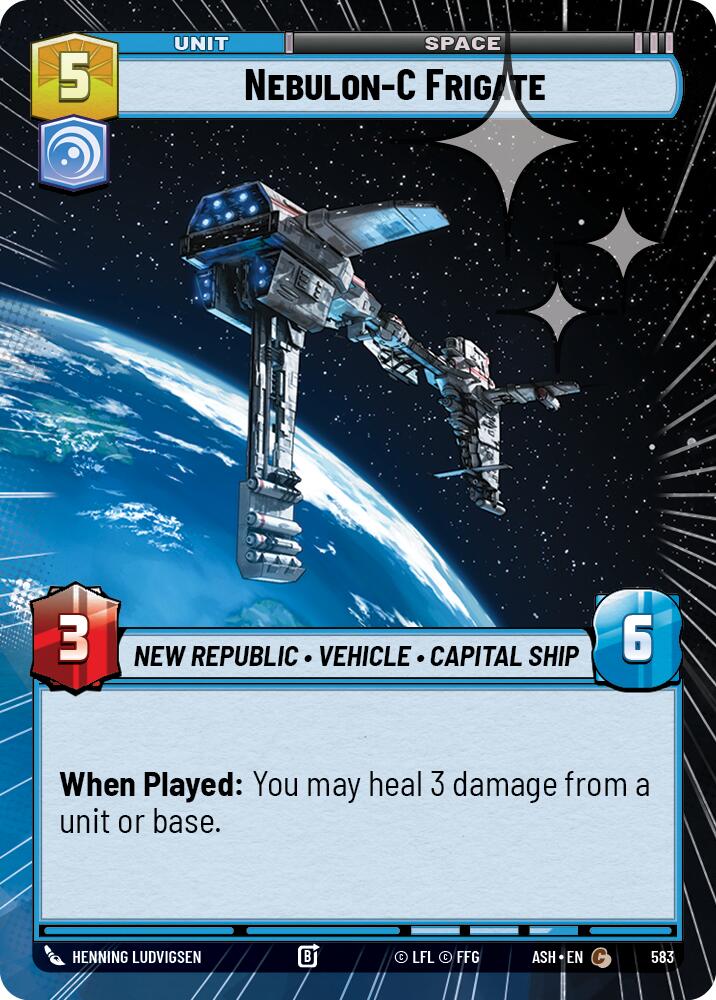 Nebulon-C Frigate (583) (Hyperspace Foil) (583) [Ashes of the Empire] | Cards and Coasters CA