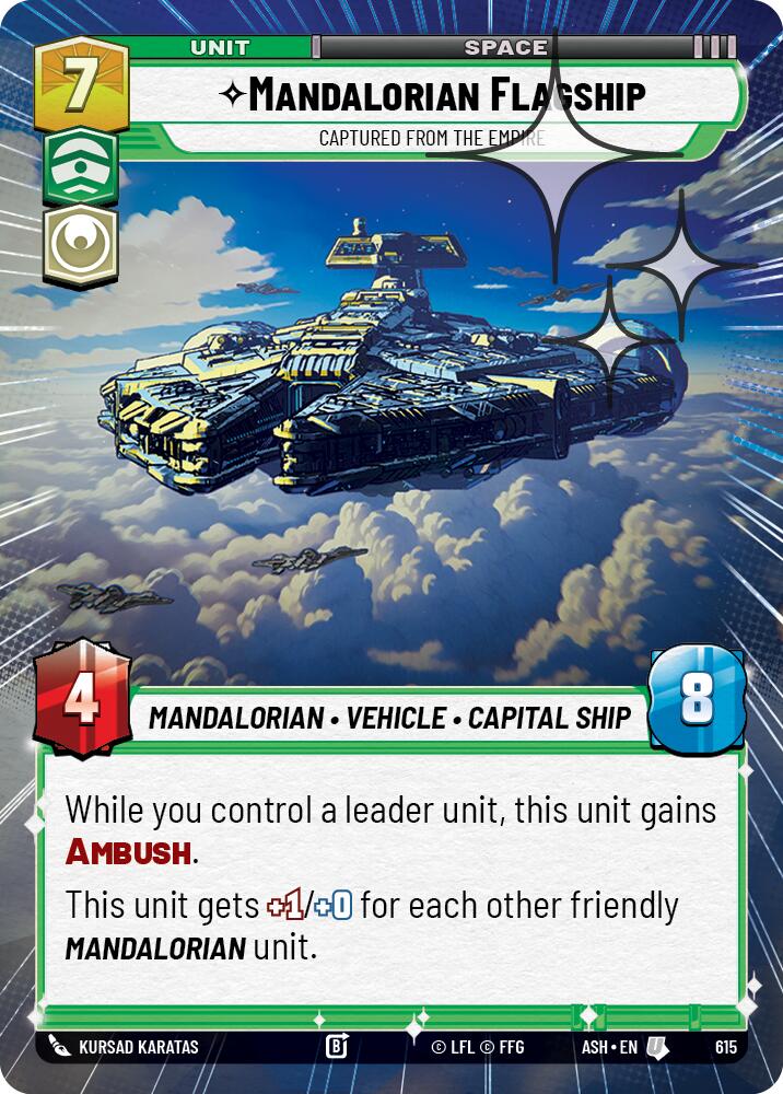 Mandalorian Flagship - Captured from the Empire (615) (Hyperspace Foil) (615) [Ashes of the Empire] | Cards and Coasters CA