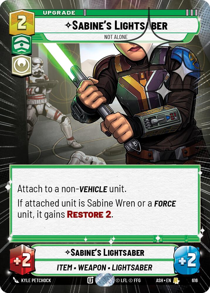 Sabine's Lightsaber - Not Alone (616) (Hyperspace Foil) (616) [Ashes of the Empire] | Cards and Coasters CA