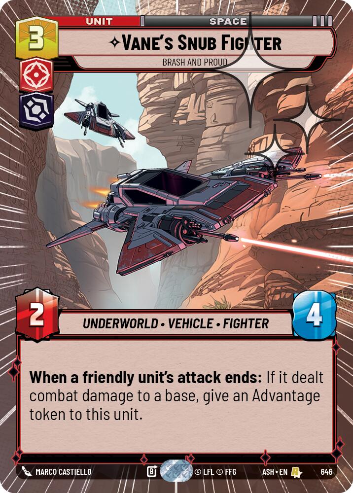 Vane's Snub Fighter - Brash and Proud (646) (Hyperspace Foil) (646) [Ashes of the Empire] | Cards and Coasters CA