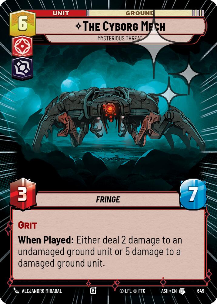 The Cyborg Mech - Mysterious Threat (649) (Hyperspace Foil) (649) [Ashes of the Empire] | Cards and Coasters CA
