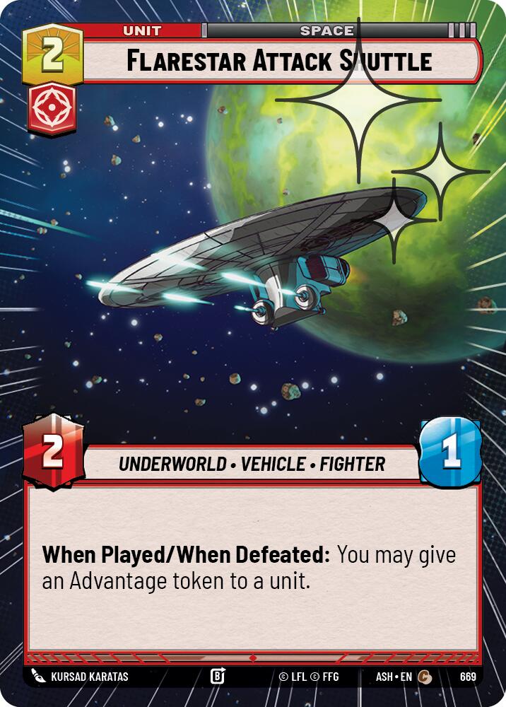 Flarestar Attack Shuttle (669) (Hyperspace Foil) (669) [Ashes of the Empire] | Cards and Coasters CA