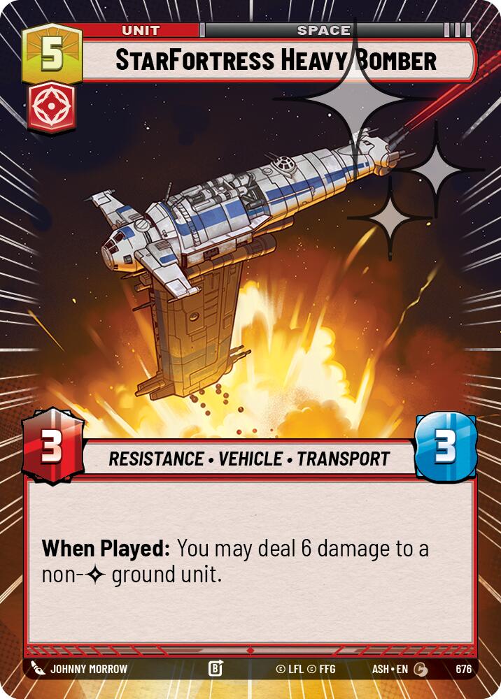 StarFortress Heavy Bomber (676) (Hyperspace Foil) (676) [Ashes of the Empire] | Cards and Coasters CA