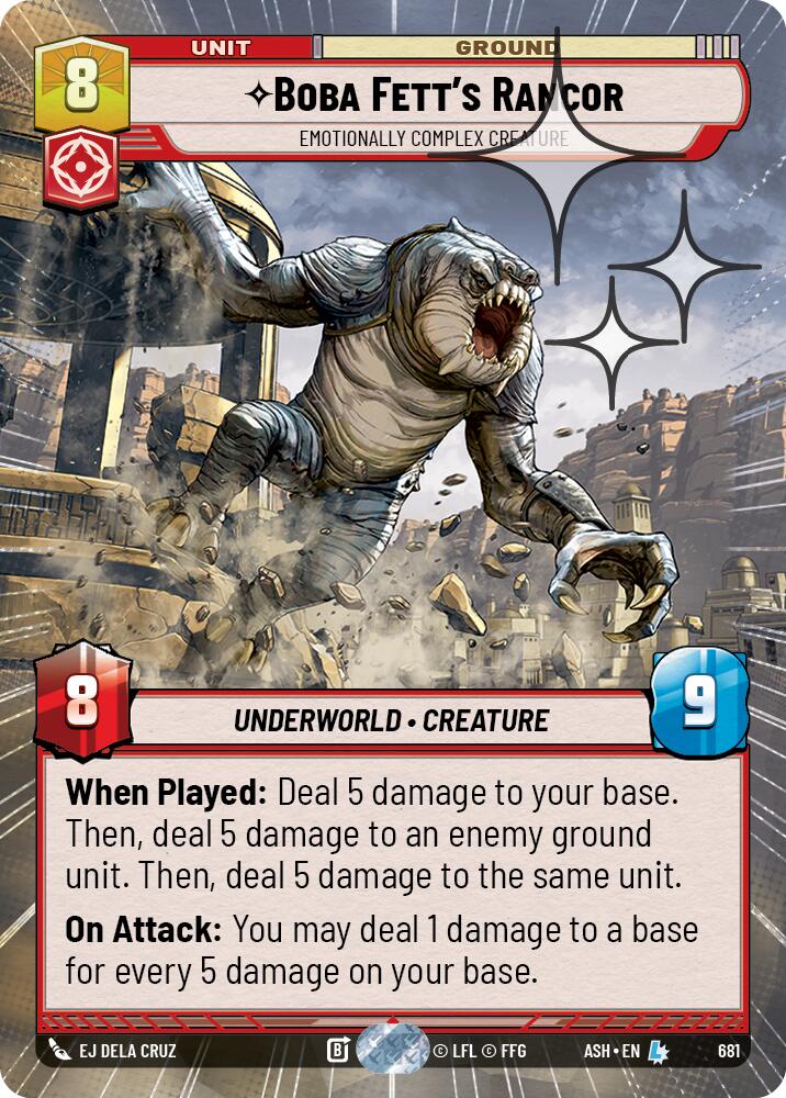 Boba Fett's Rancor - Emotionally Complex Creature (681) (Hyperspace Foil) (681) [Ashes of the Empire] | Cards and Coasters CA