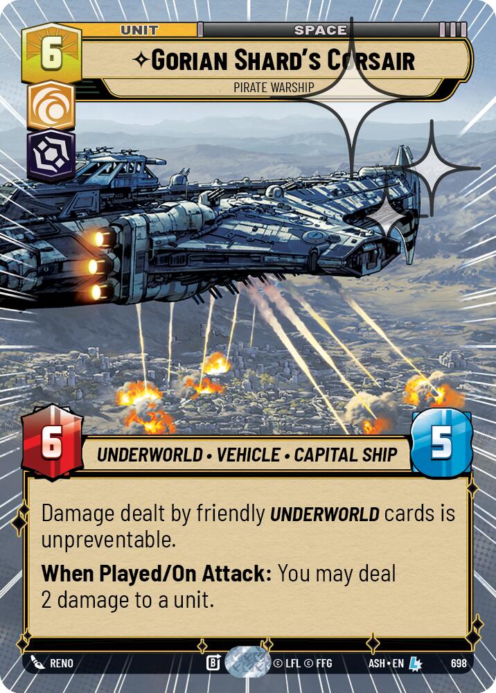 Gorian Shard's Corsair - Pirate Warship (698) (Hyperspace Foil) (698) [Ashes of the Empire] | Cards and Coasters CA