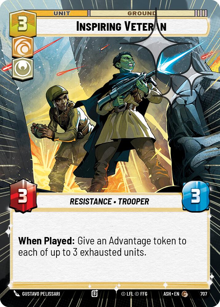 Inspiring Veteran (707) (Hyperspace Foil) (707) [Ashes of the Empire] | Cards and Coasters CA