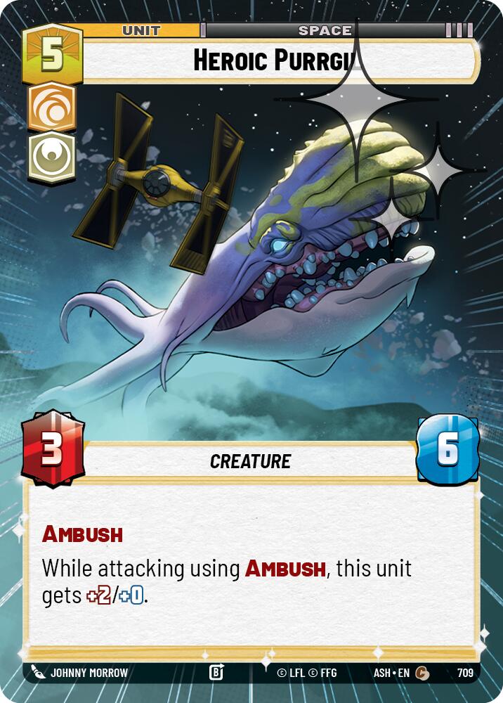 Heroic Purrgil (709) (Hyperspace Foil) (709) [Ashes of the Empire] | Cards and Coasters CA