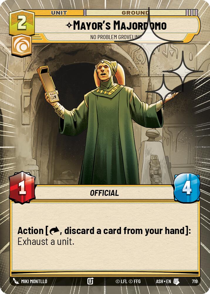 Mayor's Majordomo - No Problem Groveling (719) (Hyperspace Foil) (719) [Ashes of the Empire] | Cards and Coasters CA