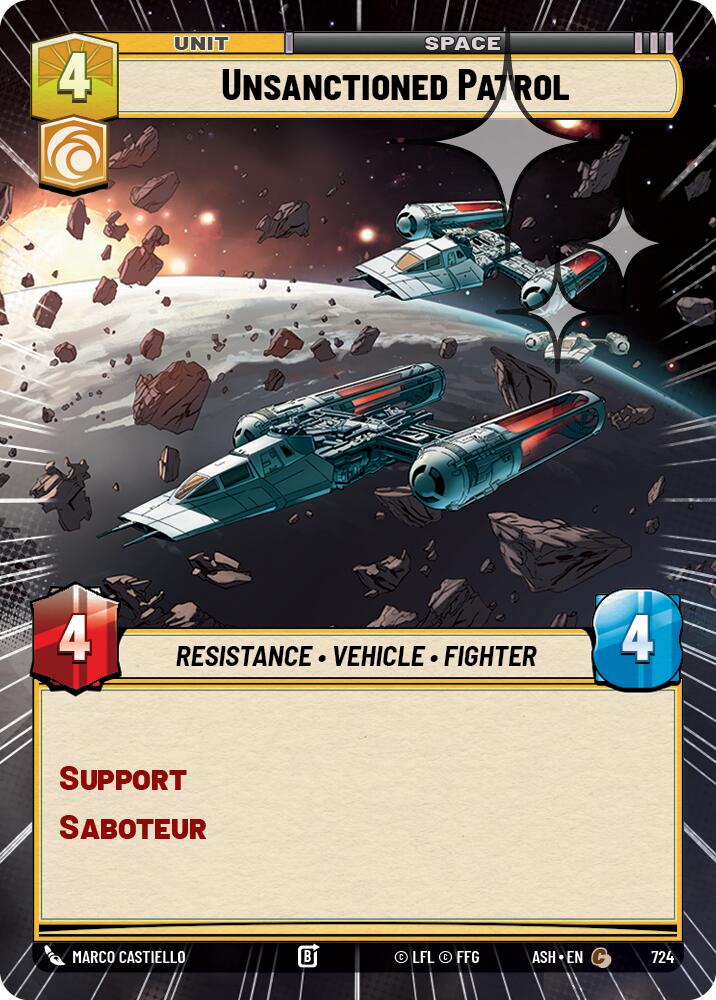 Unsanctioned Patrol (724) (Hyperspace Foil) (724) [Ashes of the Empire] | Cards and Coasters CA