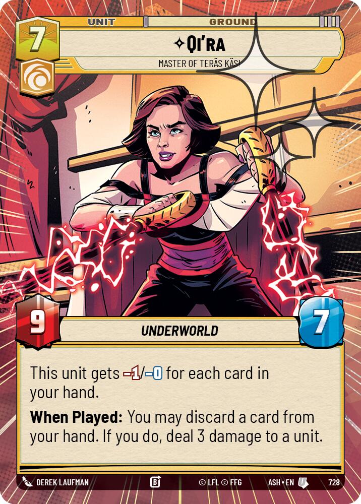 Qi'ra - Master of Teras Kasi (728) (Hyperspace Foil) (728) [Ashes of the Empire] | Cards and Coasters CA