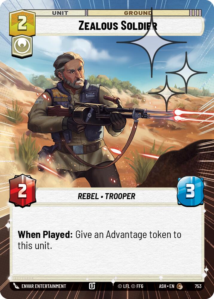 Zealous Soldier (753) (Hyperspace Foil) (753) [Ashes of the Empire] | Cards and Coasters CA