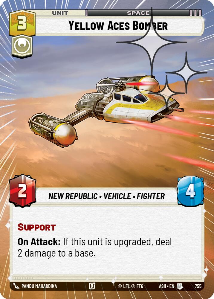 Yellow Aces Bomber (755) (Hyperspace Foil) (755) [Ashes of the Empire] | Cards and Coasters CA