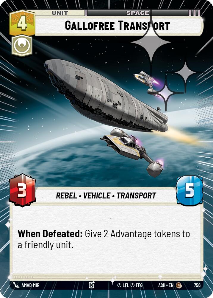 Gallofree Transport (756) (Hyperspace Foil) (756) [Ashes of the Empire] | Cards and Coasters CA