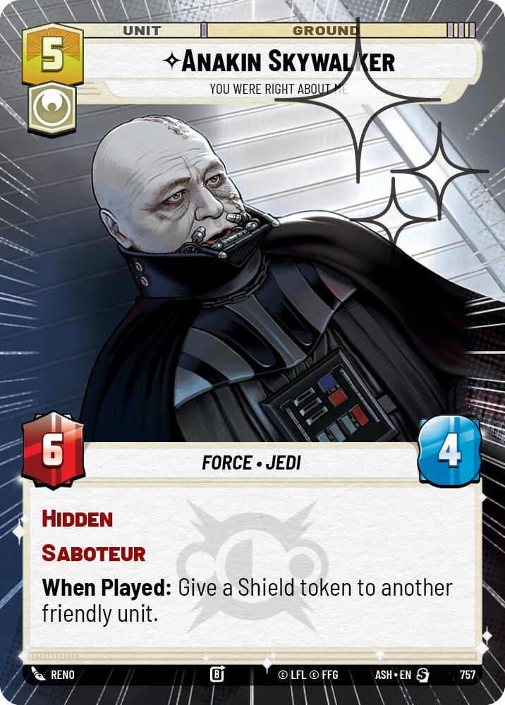 Anakin Skywalker - You Were Right About Me (757) (Hyperspace Foil) (757) [Ashes of the Empire] | Cards and Coasters CA