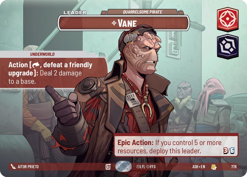 Vane - Quarrelsome Pirate (778) (Showcase) (778) [Ashes of the Empire] | Cards and Coasters CA