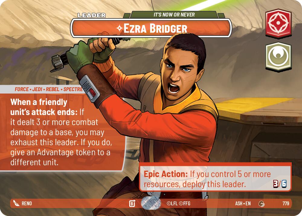 Ezra Bridger - It's Now or Never (779) (Showcase) (779) [Ashes of the Empire] | Cards and Coasters CA