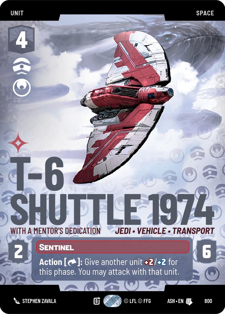 T-6 Shuttle 1974 - With a Mentor's Dedication (800) (Prestige) (800) [Ashes of the Empire] | Cards and Coasters CA