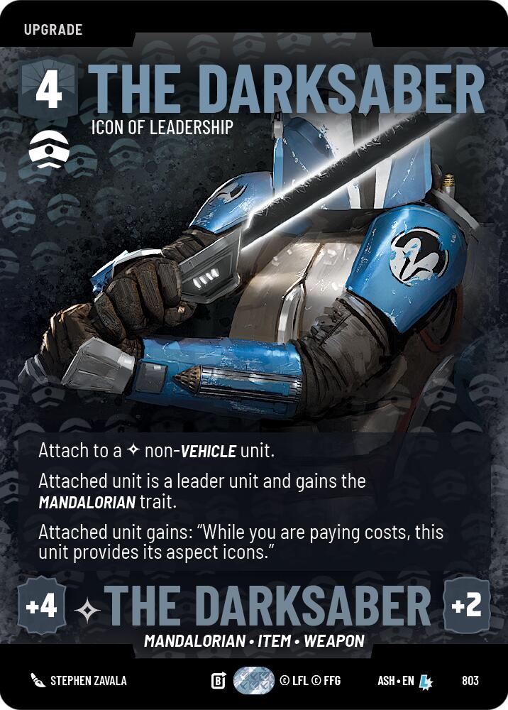 The Darksaber - Icon of Leadership (803) (Prestige) (803) [Ashes of the Empire] | Cards and Coasters CA