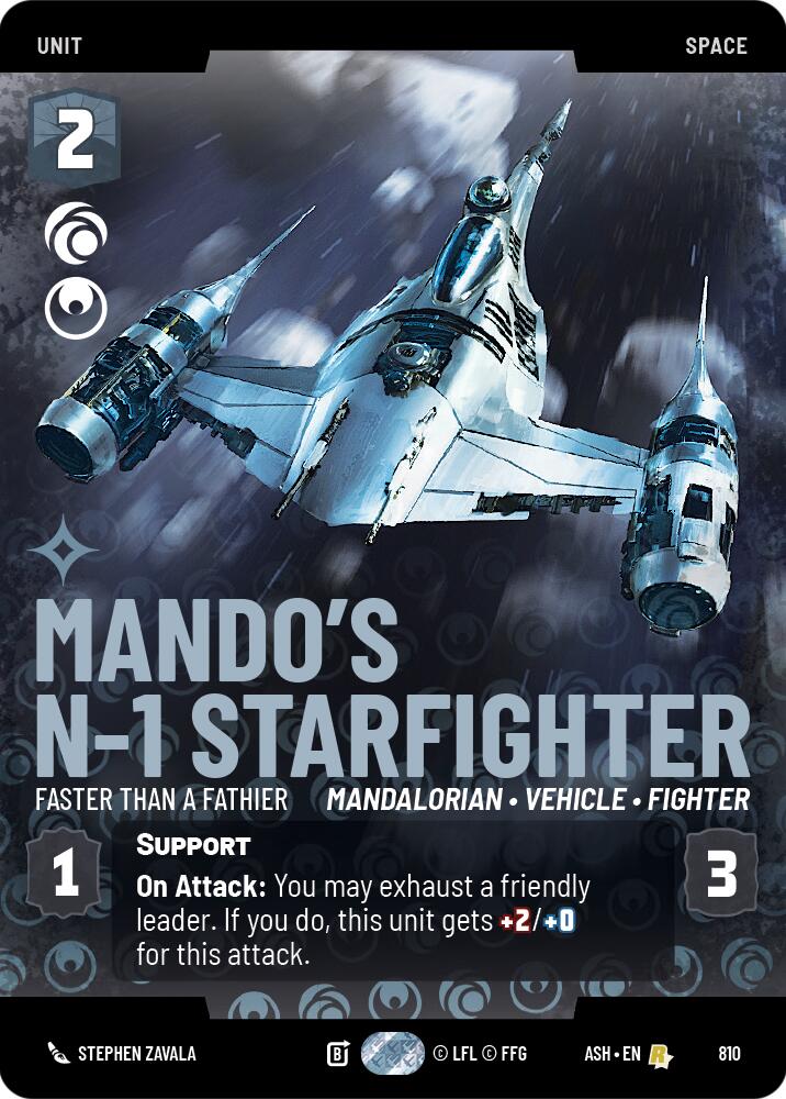 Mando's N-1 Starfighter - Faster than a Fathier (810) (Prestige) (810) [Ashes of the Empire] | Cards and Coasters CA