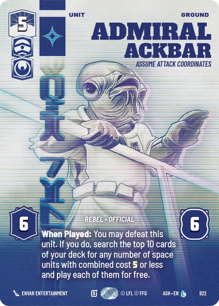 Admiral Ackbar - Assume Attack Coordinates (822) (Prestige) (822) [Ashes of the Empire] | Cards and Coasters CA