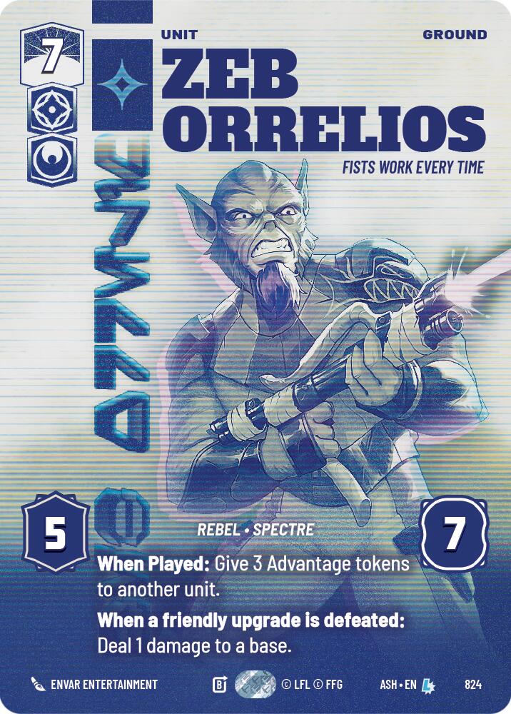 Zeb Orrelios - Fists Work Every Time (824) (Prestige) (824) [Ashes of the Empire] | Cards and Coasters CA