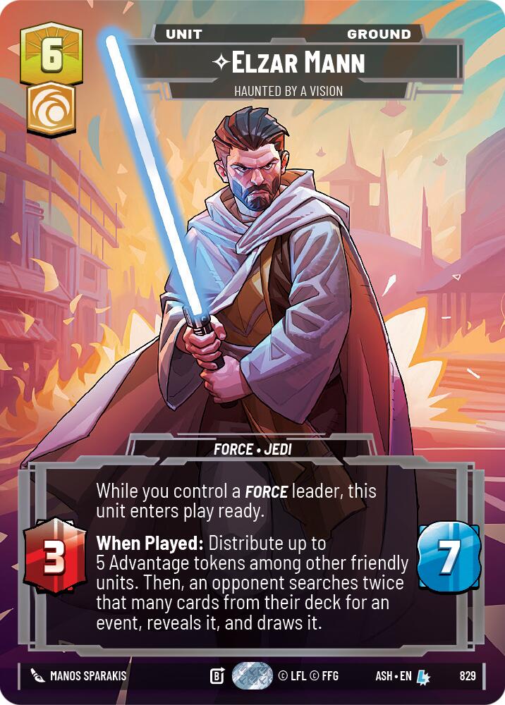 Elzar Mann - Haunted by a Vision (829) (Prestige) (829) [Ashes of the Empire] | Cards and Coasters CA