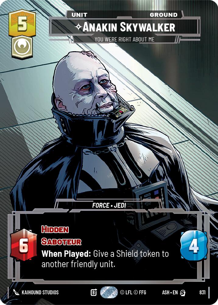 Anakin Skywalker - You Were Right About Me (831) (Prestige) (831) [Ashes of the Empire] | Cards and Coasters CA