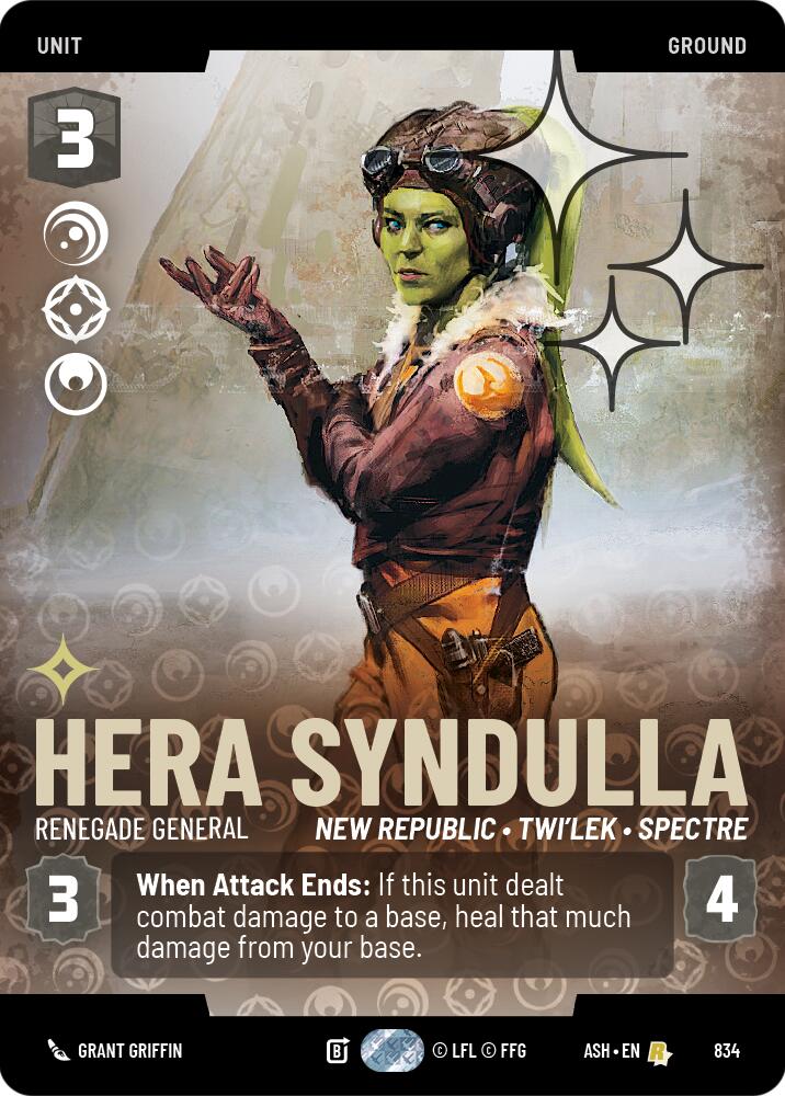 Hera Syndulla - Renegade General (834) (Prestige Foil) (834) [Ashes of the Empire] | Cards and Coasters CA
