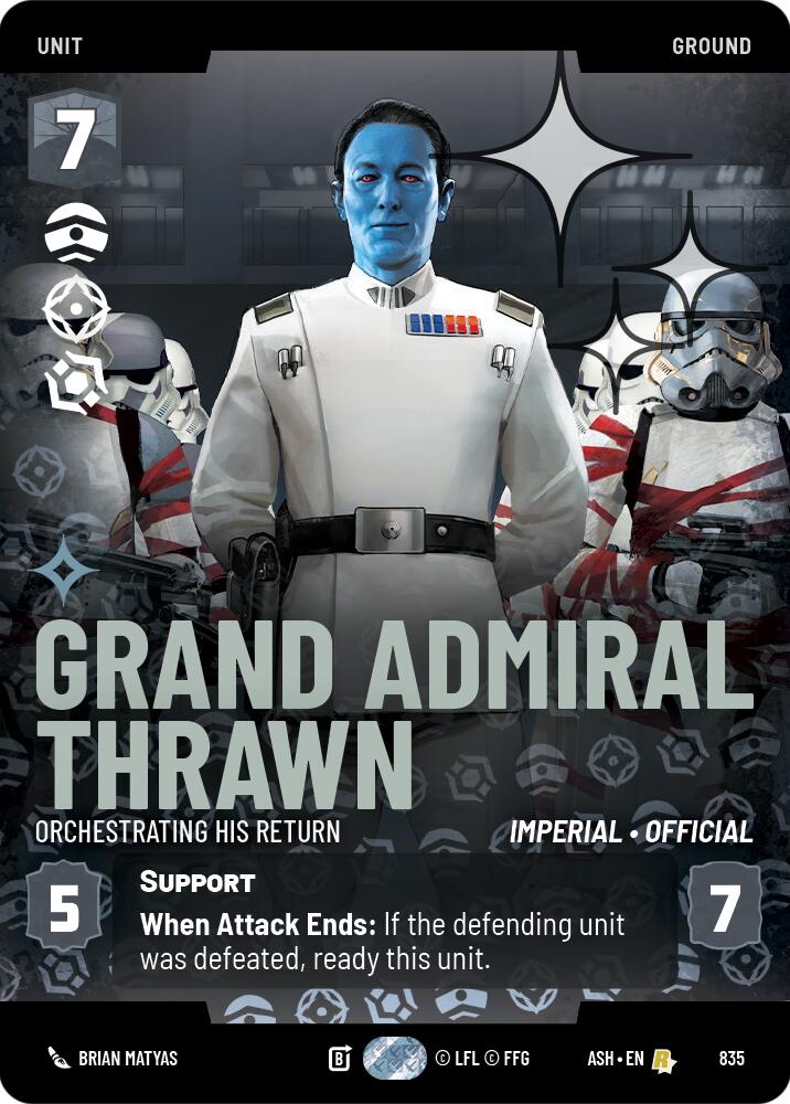 Grand Admiral Thrawn - Orchestrating His Return (835) (Prestige Foil) (835) [Ashes of the Empire] | Cards and Coasters CA