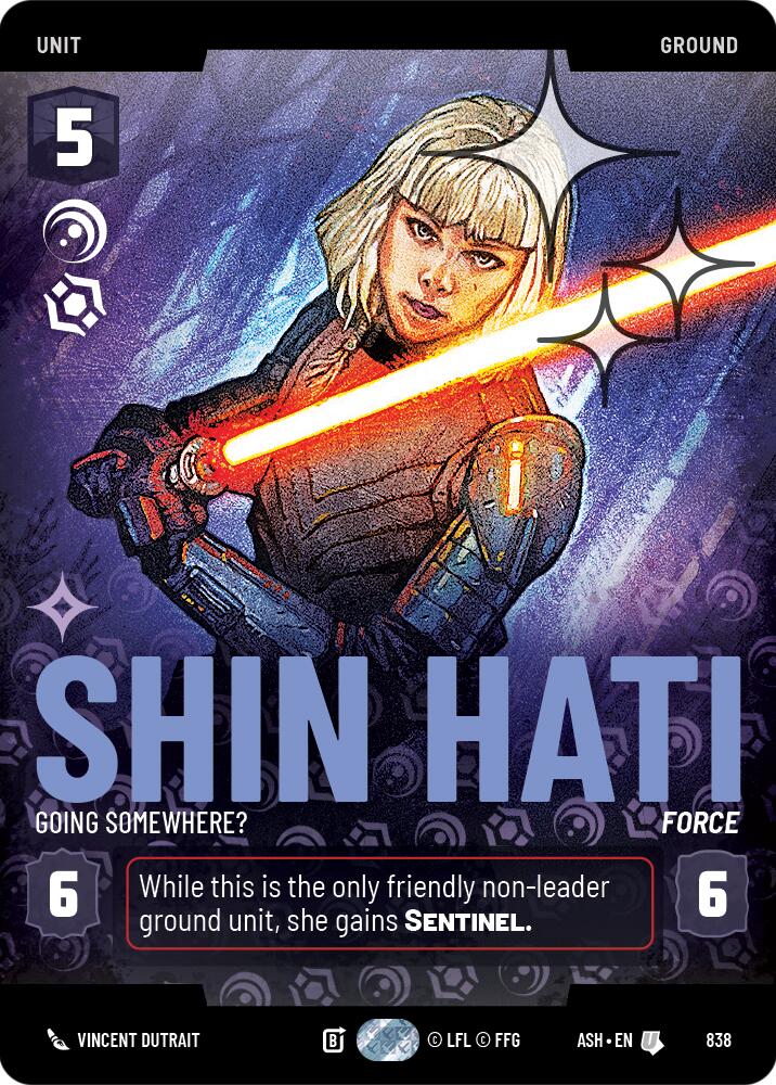 Shin Hati - Going Somewhere? (838) (Prestige Foil) (838) [Ashes of the Empire] | Cards and Coasters CA