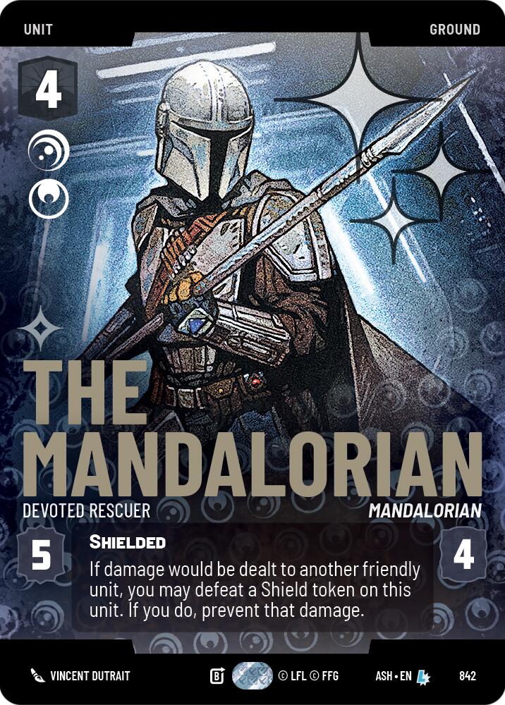 The Mandalorian - Devoted Rescuer (842) (Prestige Foil) (842) [Ashes of the Empire] | Cards and Coasters CA