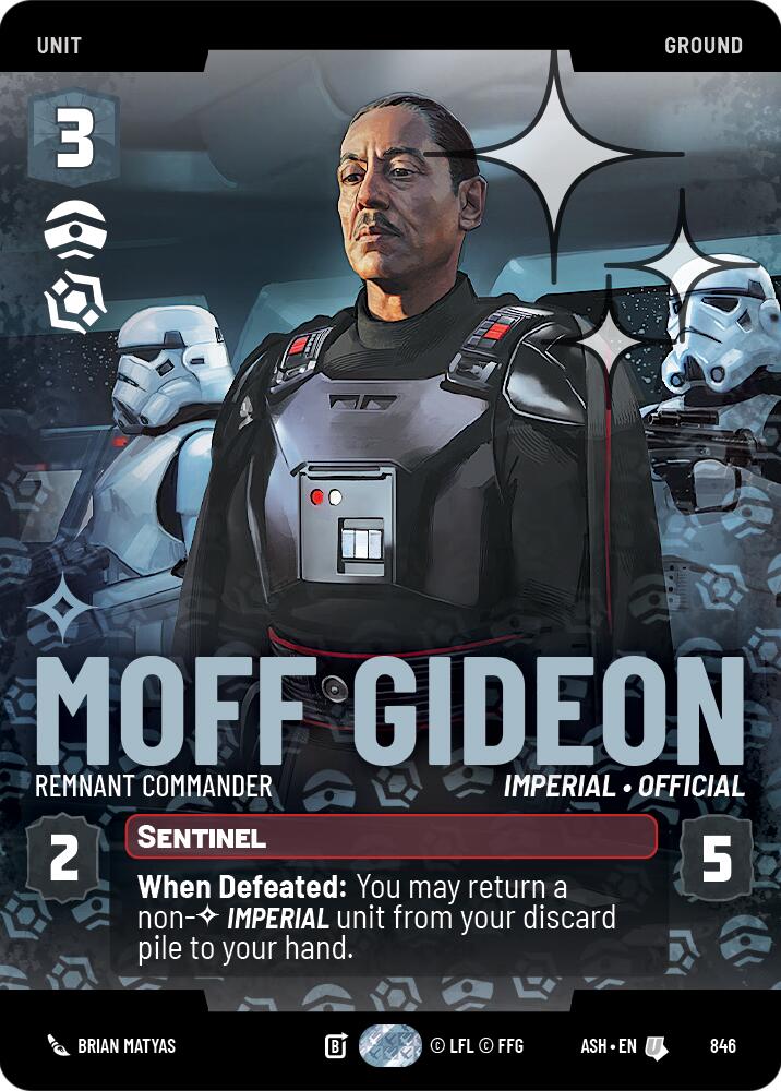 Moff Gideon - Remnant Commander (846) (Prestige Foil) (846) [Ashes of the Empire] | Cards and Coasters CA