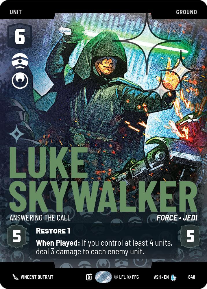 Luke Skywalker - Answering the Call (848) (Prestige Foil) (848) [Ashes of the Empire] | Cards and Coasters CA