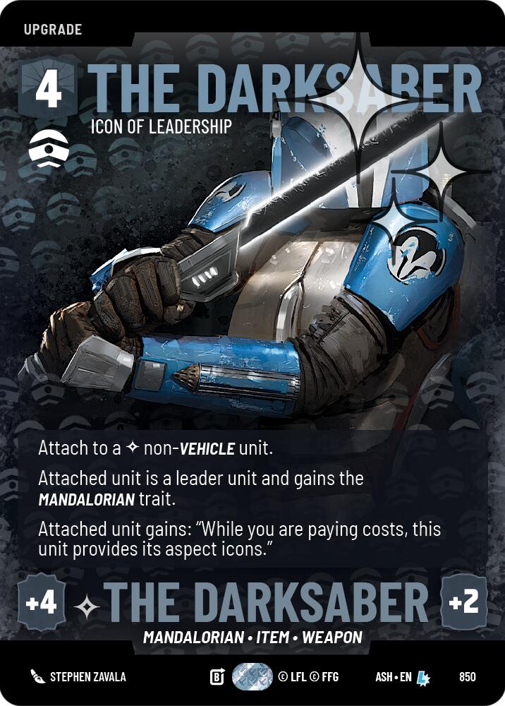 The Darksaber - Icon of Leadership (850) (Prestige Foil) (850) [Ashes of the Empire] | Cards and Coasters CA