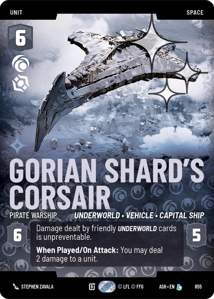 Gorian Shard's Corsair - Pirate Warship (855) (Prestige Foil) (855) [Ashes of the Empire] | Cards and Coasters CA