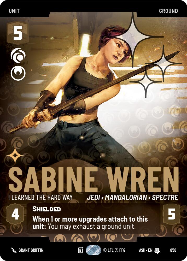 Sabine Wren - I Learned the Hard Way (858) (Prestige Foil) (858) [Ashes of the Empire] | Cards and Coasters CA