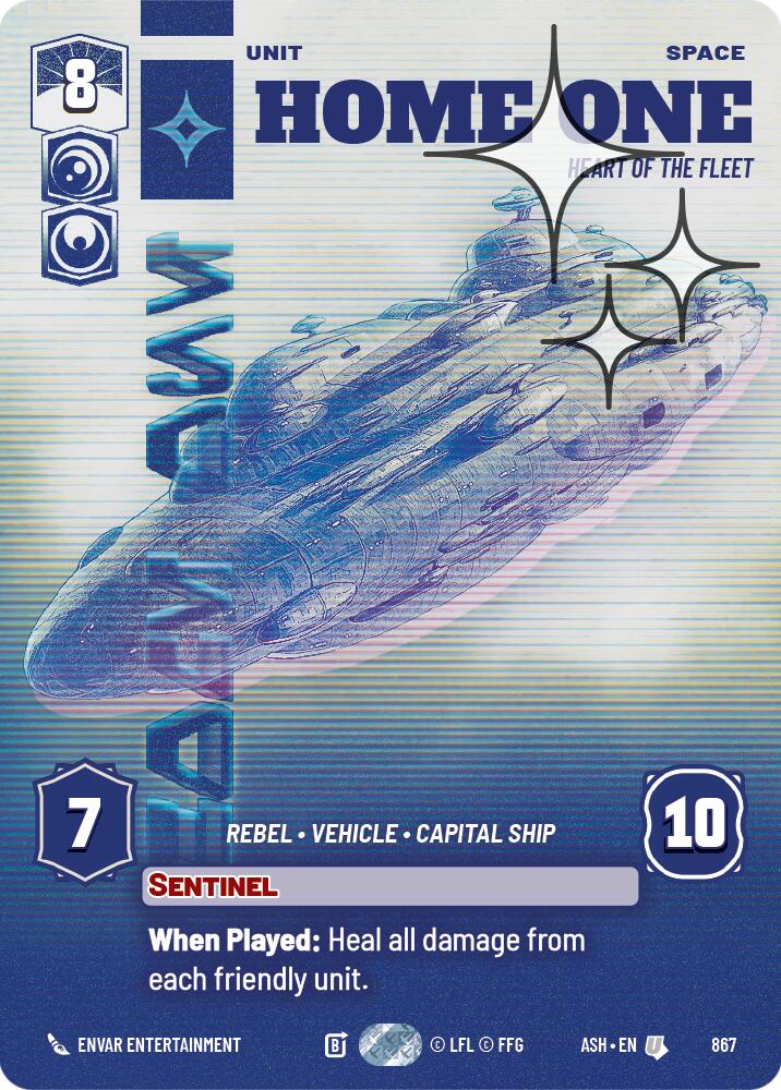 Home One - Heart of the Fleet (867) (Prestige Foil) (867) [Ashes of the Empire] | Cards and Coasters CA