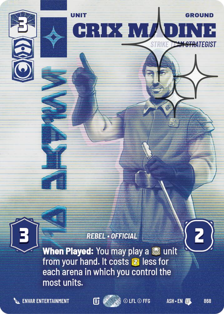 Crix Madine - Strike Team Strategist (868) (Prestige Foil) (868) [Ashes of the Empire] | Cards and Coasters CA