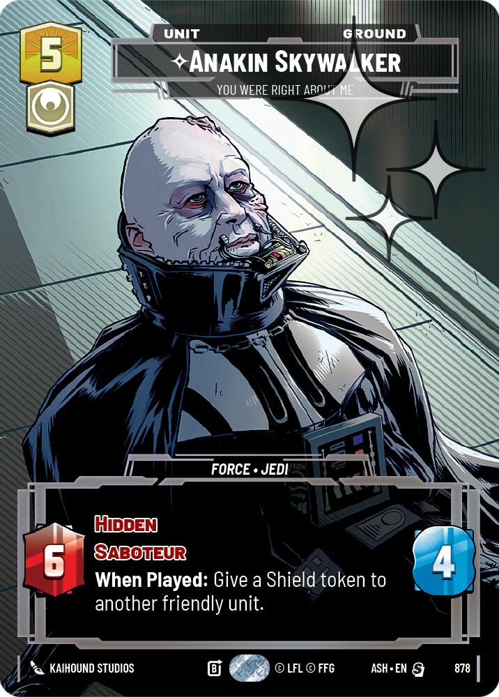 Anakin Skywalker - You Were Right About Me (878) (Prestige Foil) (878) [Ashes of the Empire] | Cards and Coasters CA