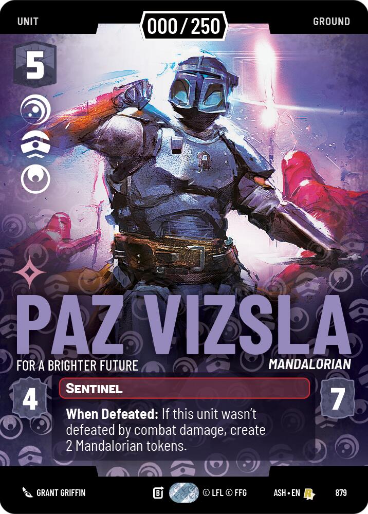 Paz Vizsla - For a Brighter Future (879) (Serialized) (879) [Ashes of the Empire] | Cards and Coasters CA