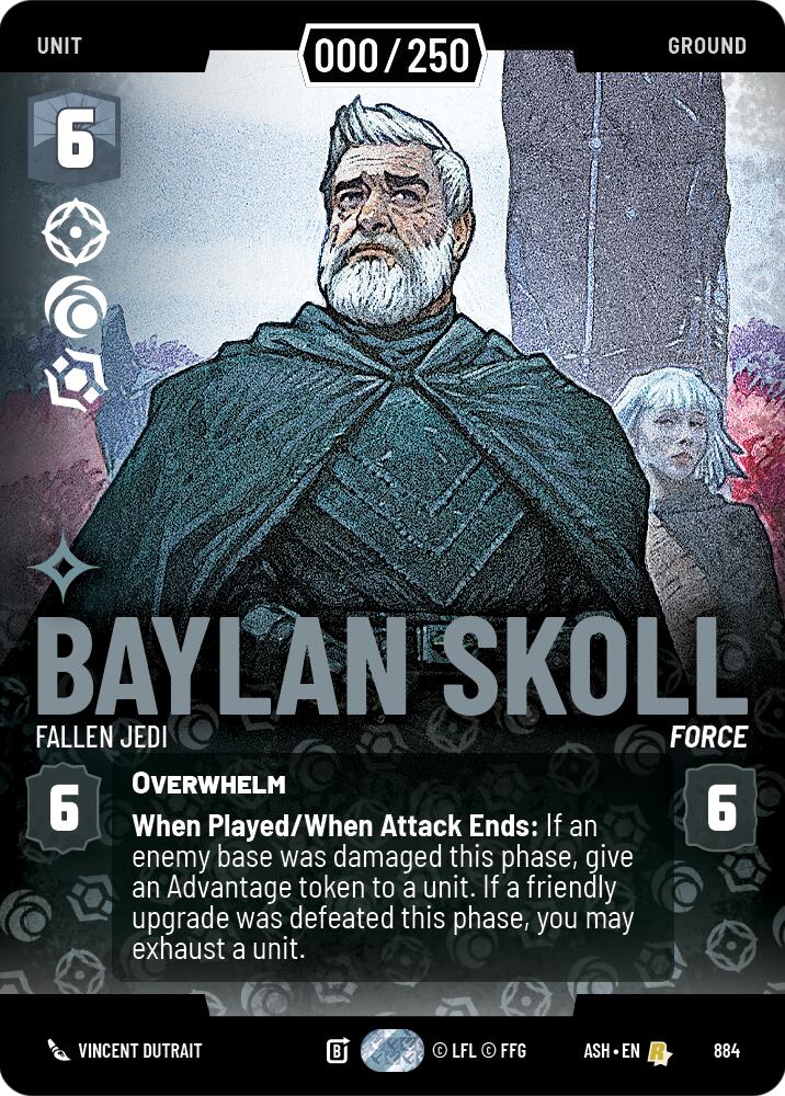 Baylan Skoll - Fallen Jedi (884) (Serialized) (884) [Ashes of the Empire] | Cards and Coasters CA