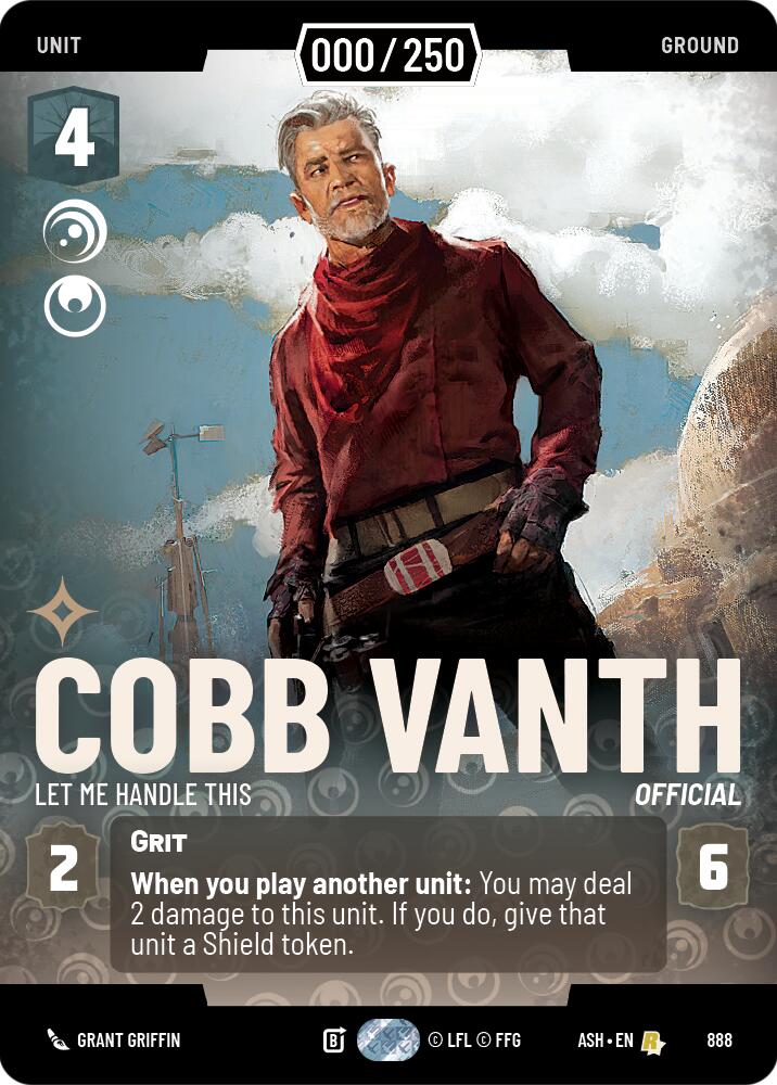 Cobb Vanth - Let Me Handle This (888) (Serialized) (888) [Ashes of the Empire] | Cards and Coasters CA