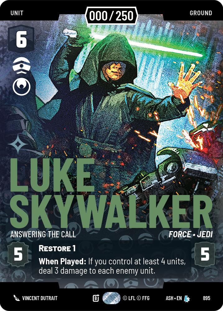 Luke Skywalker - Answering the Call (895) (Serialized) (895) [Ashes of the Empire] | Cards and Coasters CA