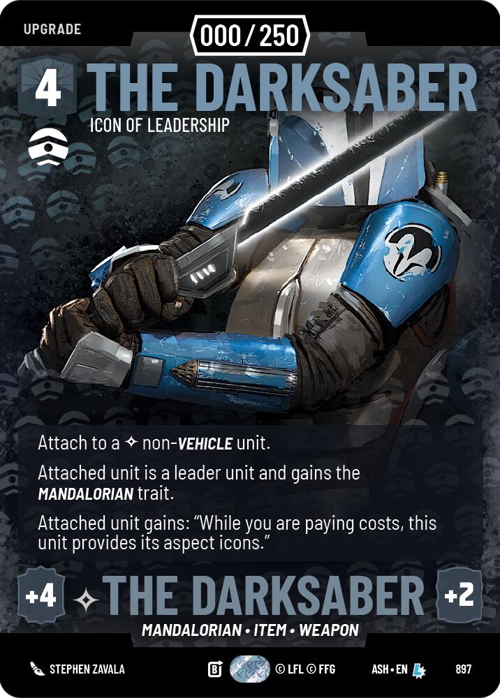 The Darksaber - Icon of Leadership (897) (Serialized) (897) [Ashes of the Empire] | Cards and Coasters CA
